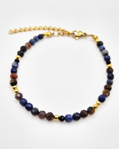 Bransoletka | pietersyt, lapis lazuli i czarny turmalin