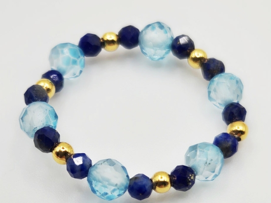 Pierścionek | topaz i lapis lazuli