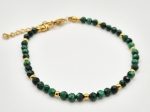 Bransoletka z malachitem i złotymi przekładkami