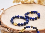 Zestaw 3 pierścionków | lapis lazuli, brązowy obsydian