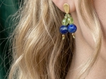 Kolczyki owoce | lapis lazuli, oliwin, hematyt