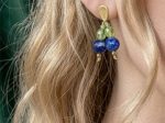 Kolczyki owoce | lapis lazuli, oliwin, hematyt