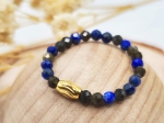 Zestaw 3 pierścionków | lapis lazuli, brązowy obsydian