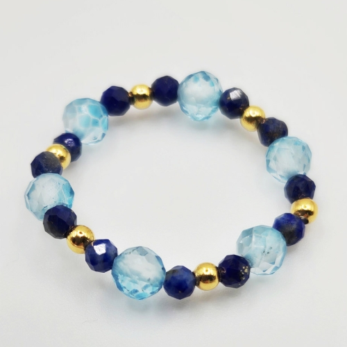 Pierścionek | topaz i lapis lazuli