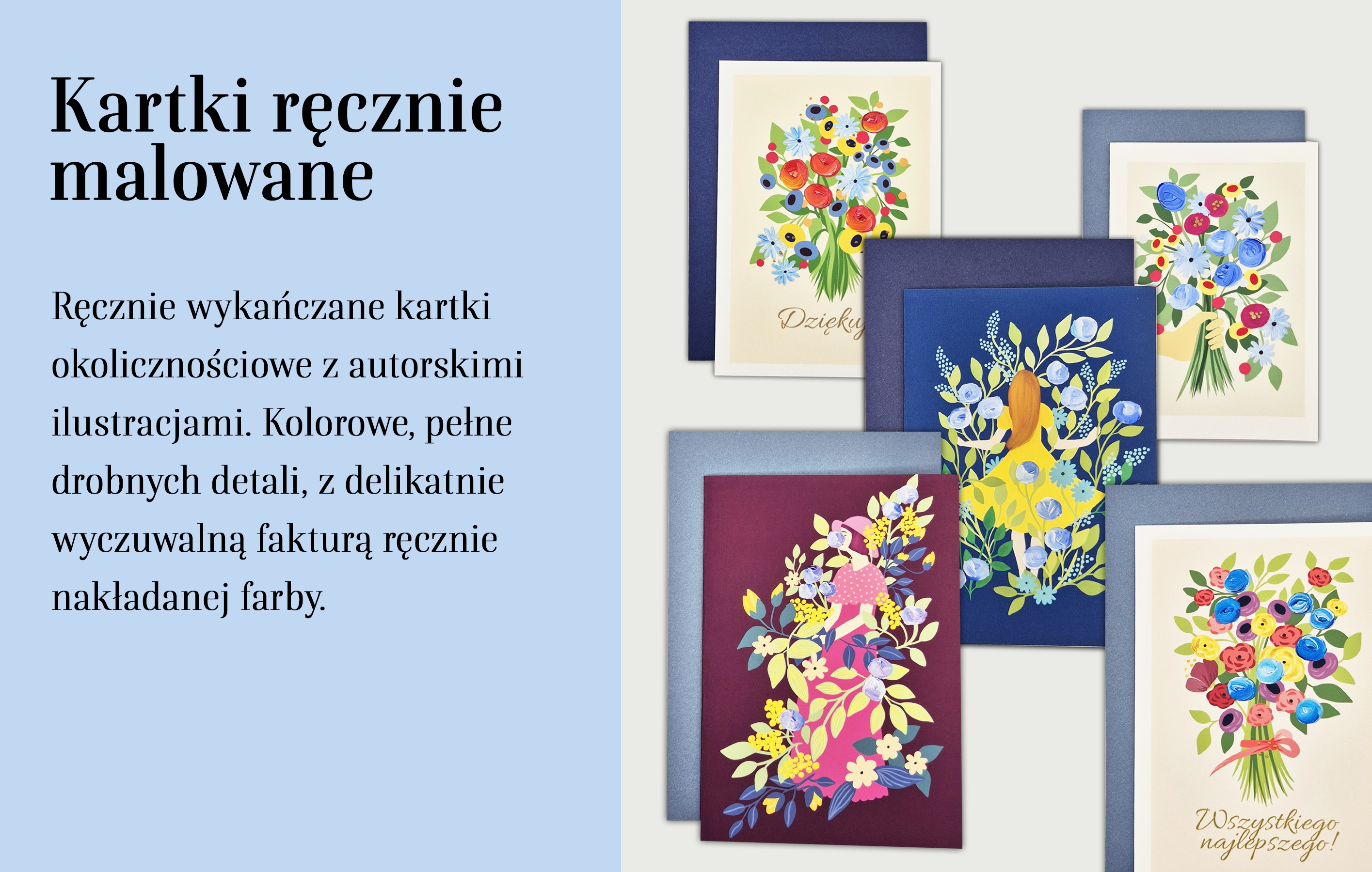 kartki ręcznie malowane